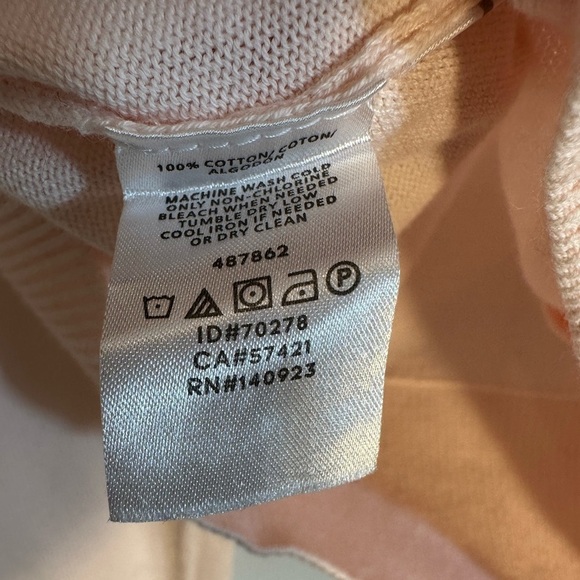 Loft Pink Knit Cotton Long Sleeve Front Pearlized Buttons Sweater Cardigan M - Picture 7 of 7